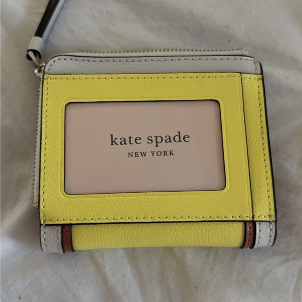 Kate Spade Yellow and Gray Compact Wallet - Picture 2 of 5